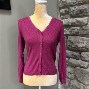 Women's Banana Republic Purple Button Down Sweater, SP